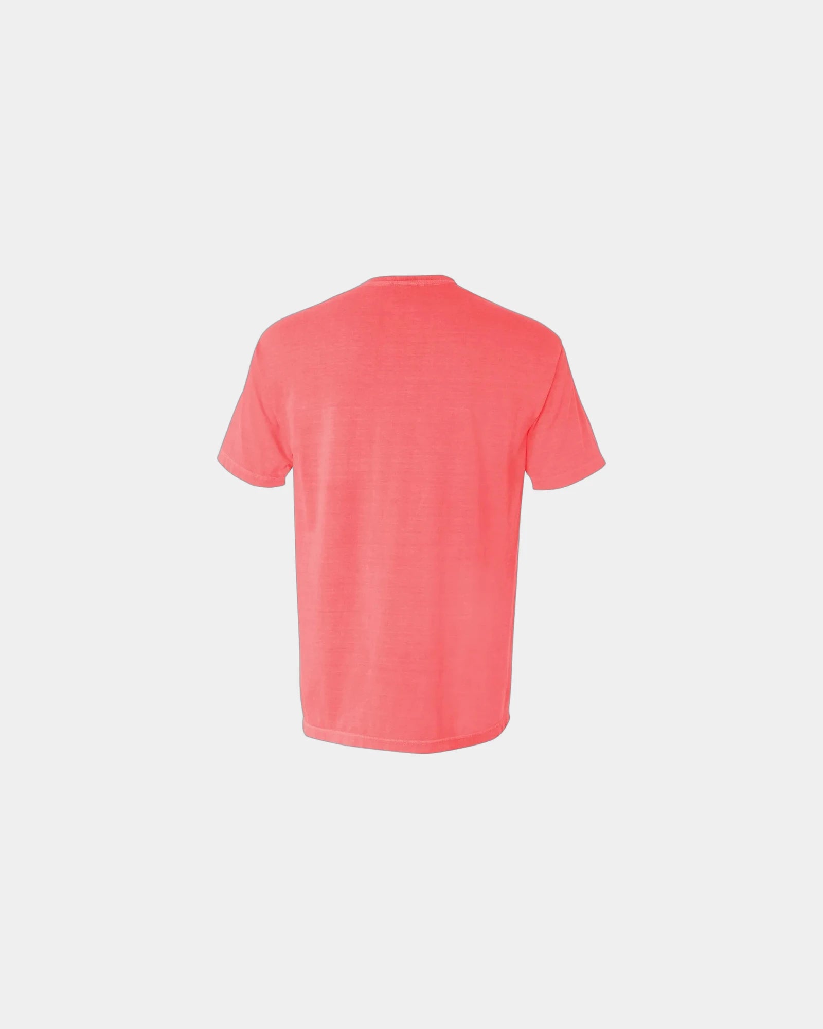 Custom cotton pocket t-shirt with heavyweight fabric - Neon Red Orange
