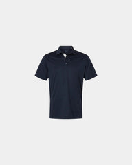 Custom recycled polyester men's golf polo shirt - Deep Navy