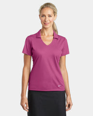Custom women's polyester polo Nike Dri-FIT Vertical Mesh - Pink Fire