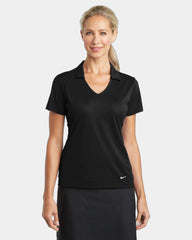 Custom women's polyester polo Nike Dri-FIT Vertical Mesh - Black