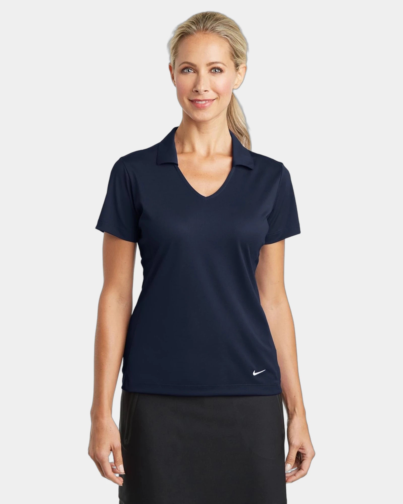 Custom women's polyester polo Nike Dri-FIT Vertical Mesh - Marine