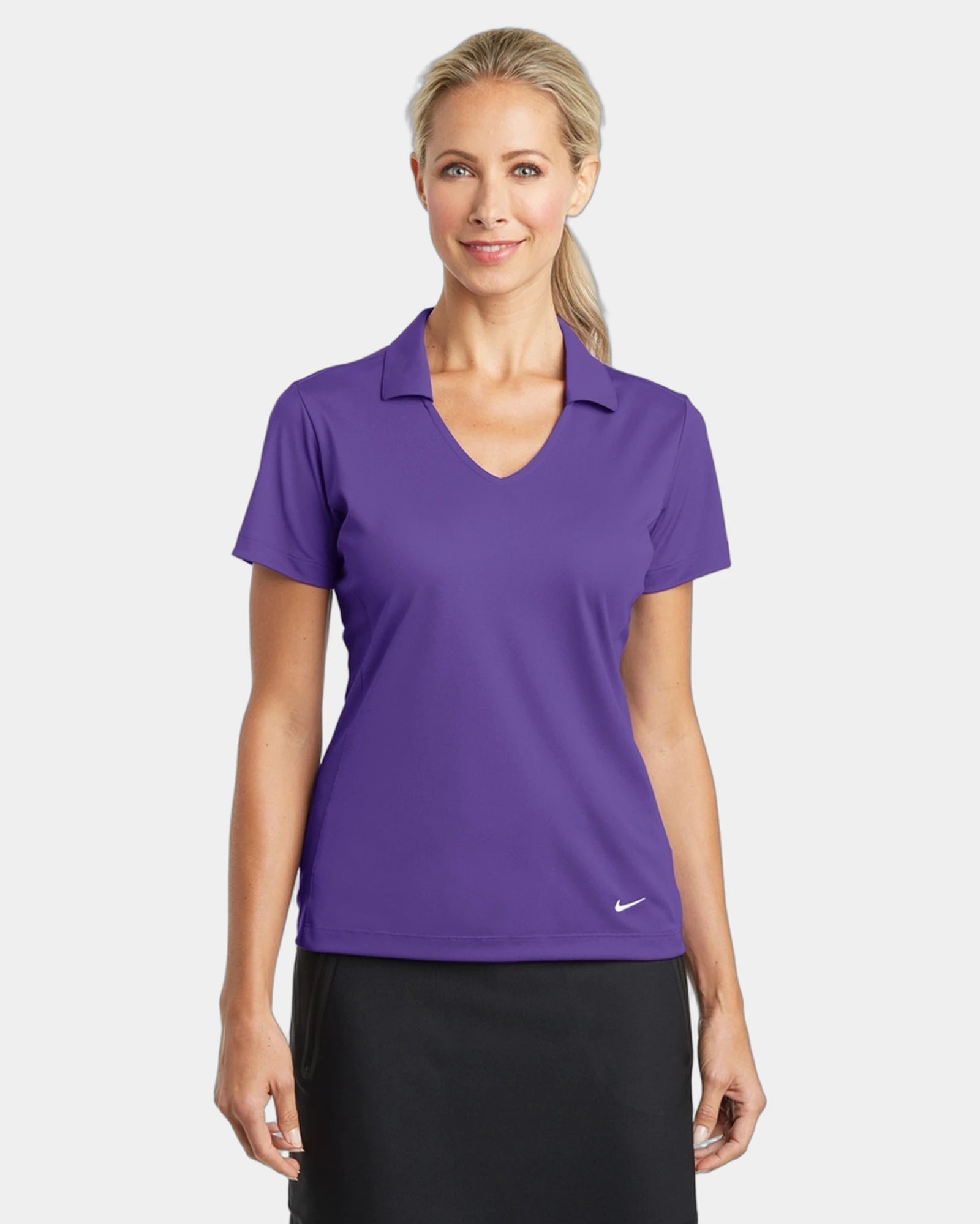 Custom women's polyester polo Nike Dri-FIT Vertical Mesh - Court Purple