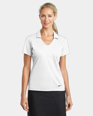 Custom women's polyester polo Nike Dri-FIT Vertical Mesh - White