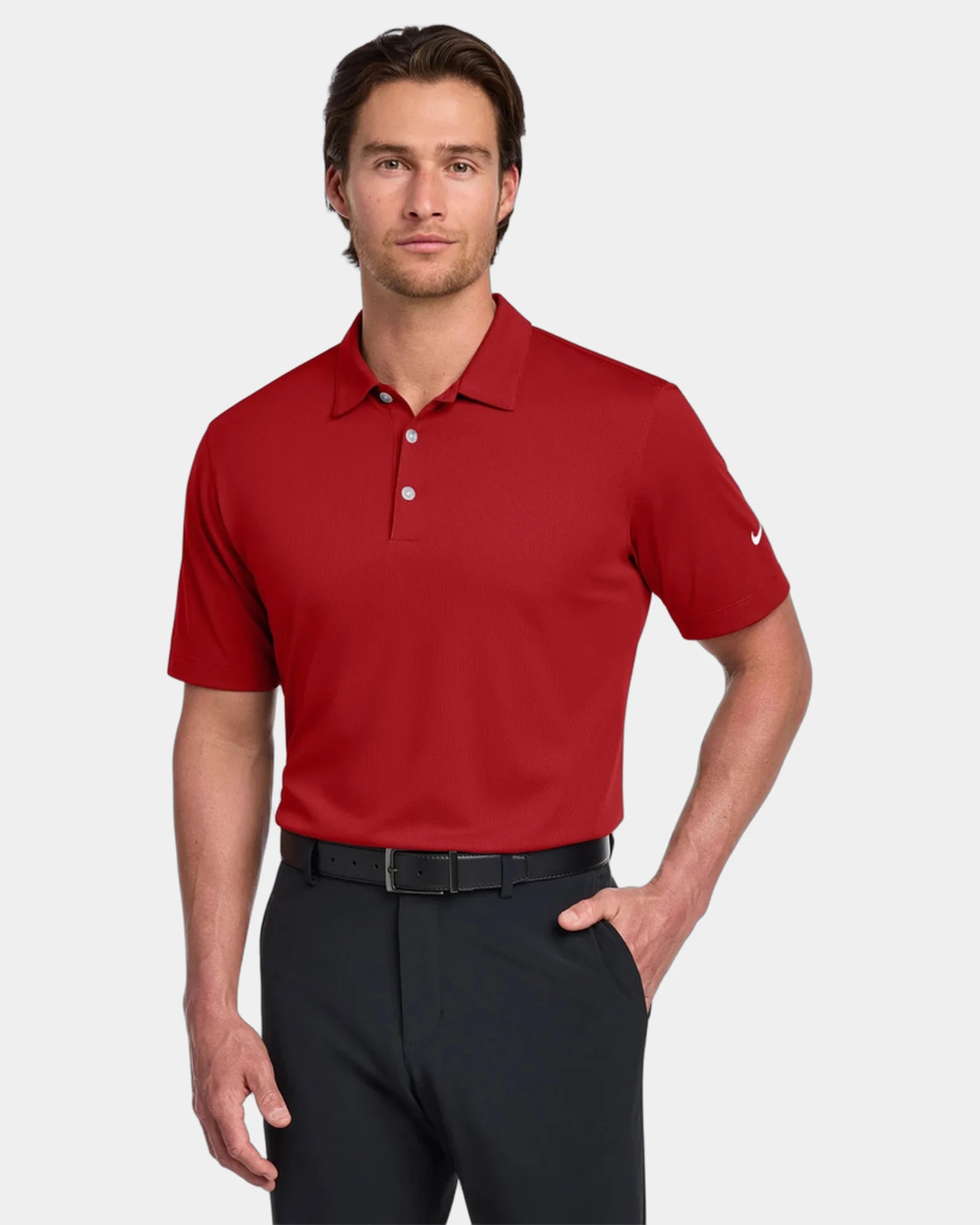Custom 4.4-oz polyester polo Nike Dri-FIT Vertical Mesh - University Red