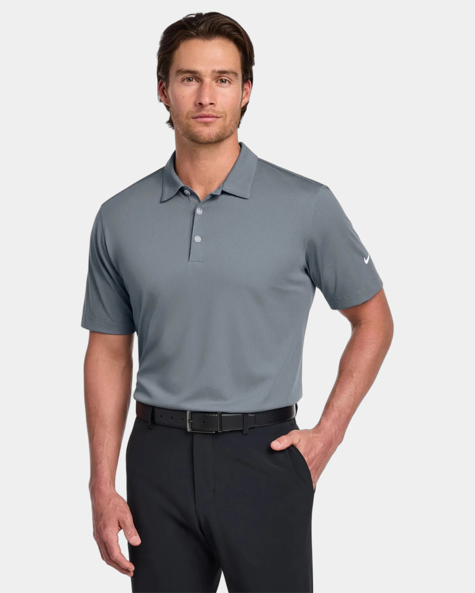 Custom 4.4-oz polyester polo Nike Dri-FIT Vertical Mesh - Cool Grey