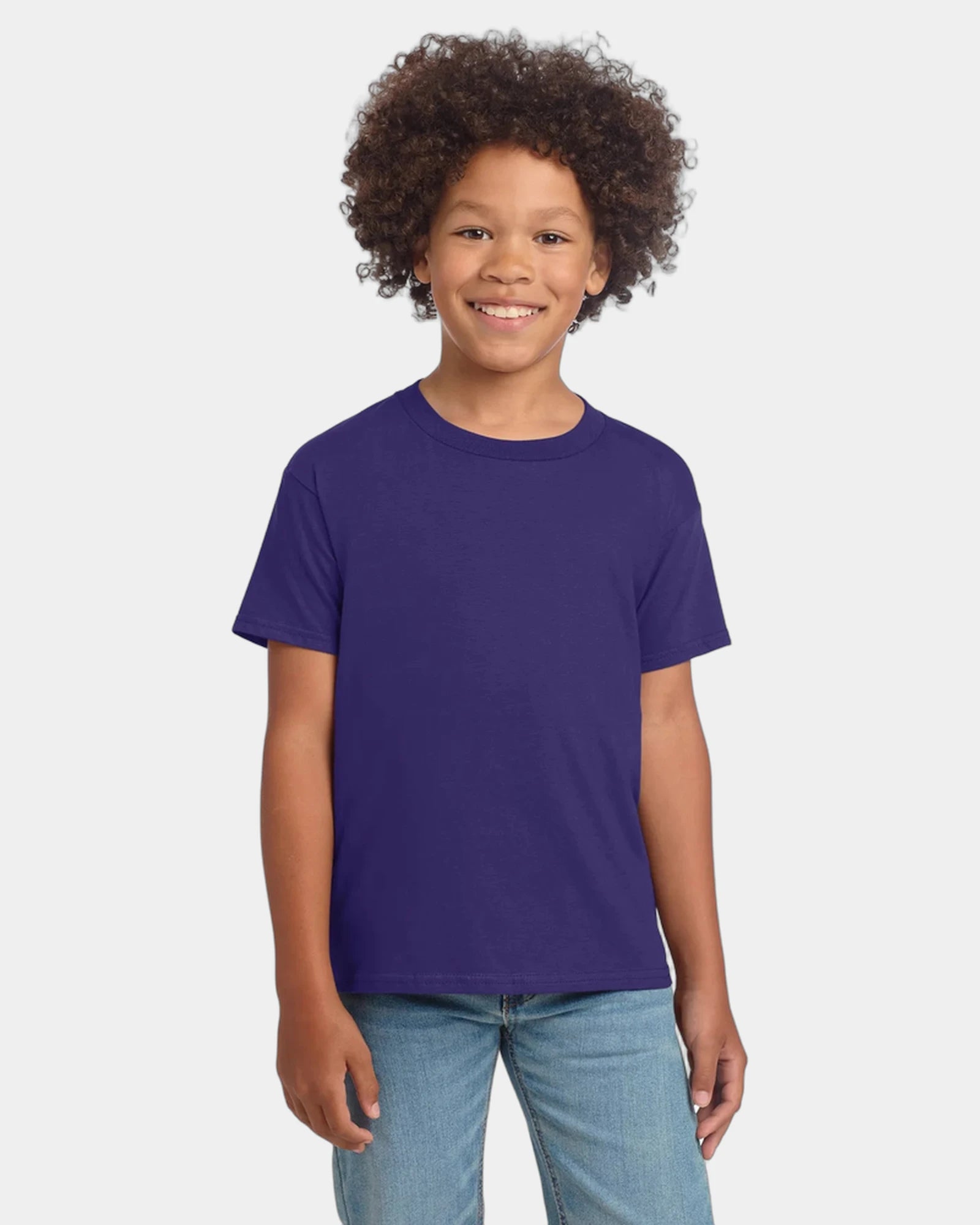 Custom ring-spun cotton youth softstyle T-shirt - Purple