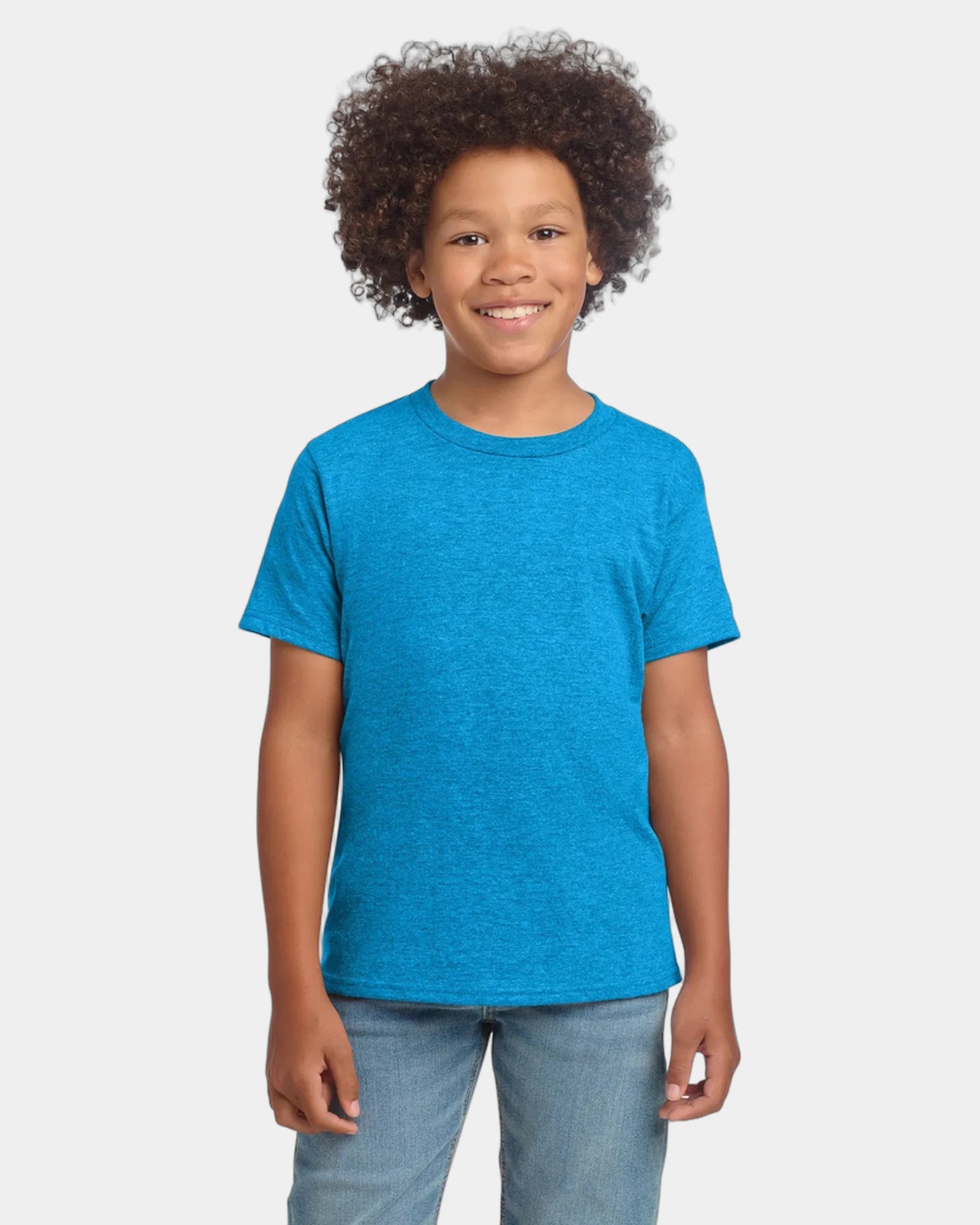 Custom ring-spun cotton youth softstyle T-shirt - Heather Sapphire