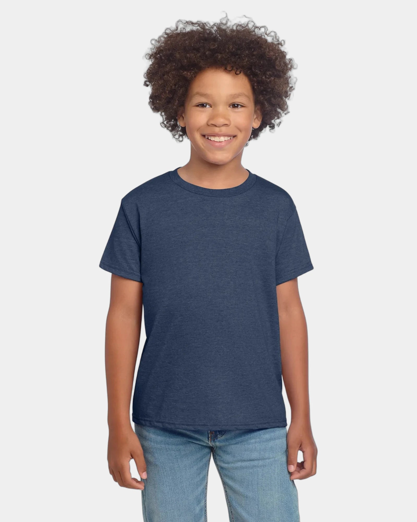 Custom ring-spun cotton youth softstyle T-shirt - Heather Navy