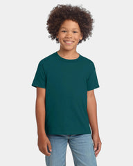 Custom ring-spun cotton youth softstyle T-shirt - Fan Marine Green