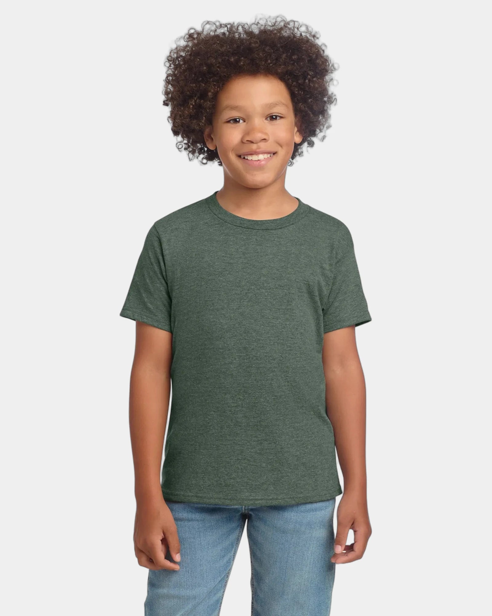 Custom ring-spun cotton youth softstyle T-shirt - Heather Military Green