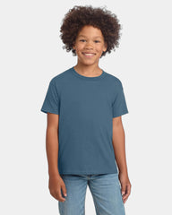 Custom ring-spun cotton youth softstyle T-shirt - Indigo Blue