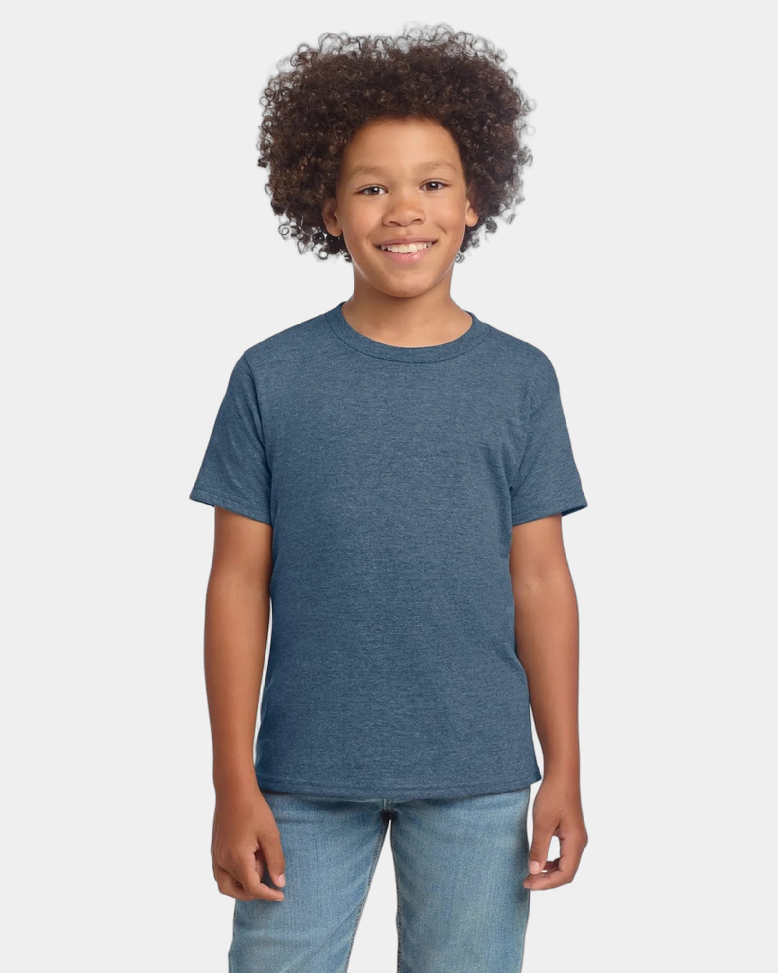 Custom ring-spun cotton youth softstyle T-shirt - Heather Indigo