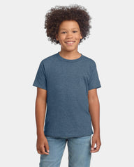 Custom ring-spun cotton youth softstyle T-shirt - Heather Indigo