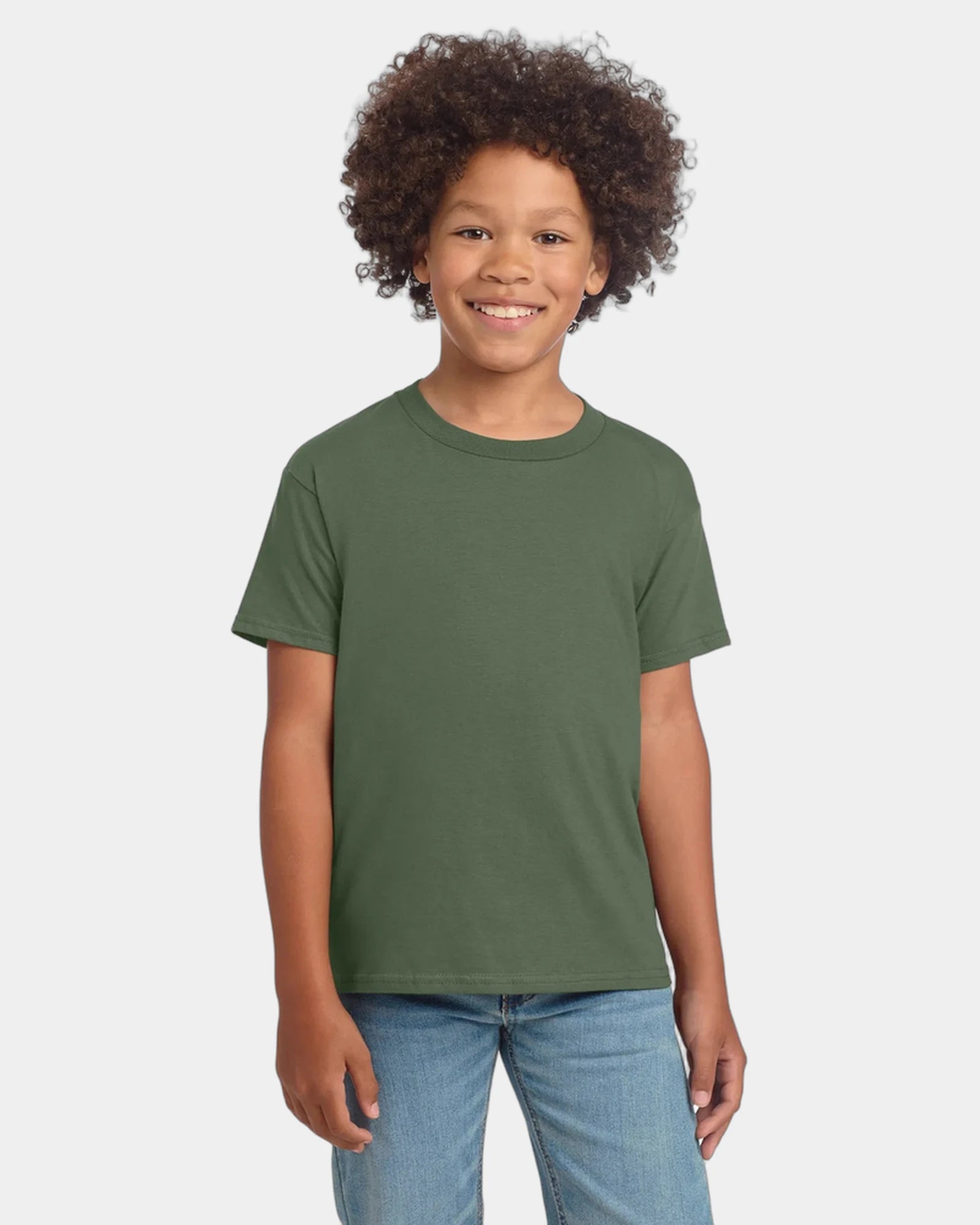 Custom ring-spun cotton youth softstyle T-shirt - Military Green