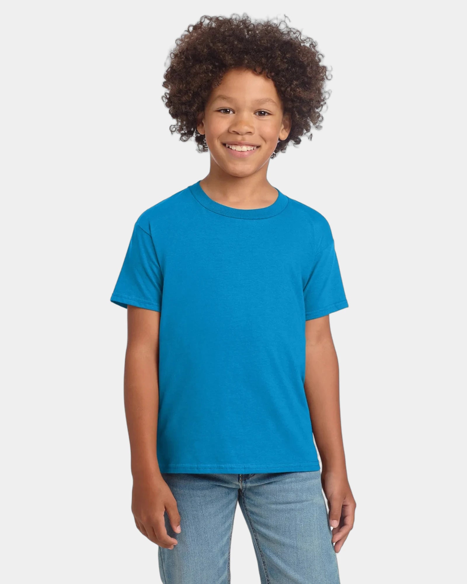 Custom ring-spun cotton youth softstyle T-shirt - Sapphire