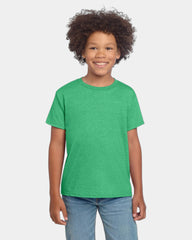 Custom ring-spun cotton youth softstyle T-shirt - Heather Irish Green