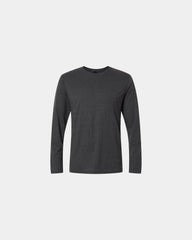 Custom ring-spun cotton long sleeve t-shirt unisex - Heather Dark Grey