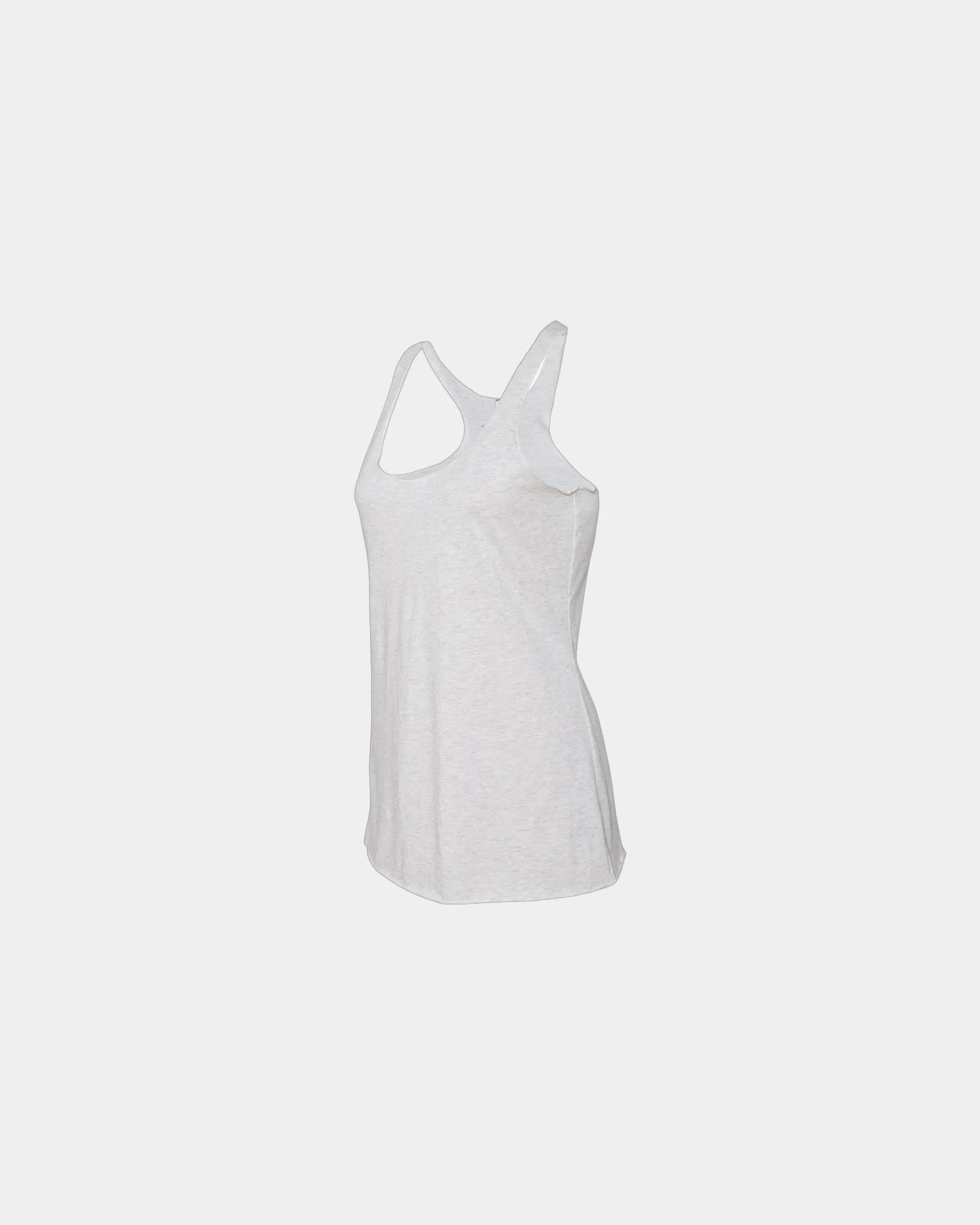 Custom triblend racerback tank top for women - Heather White