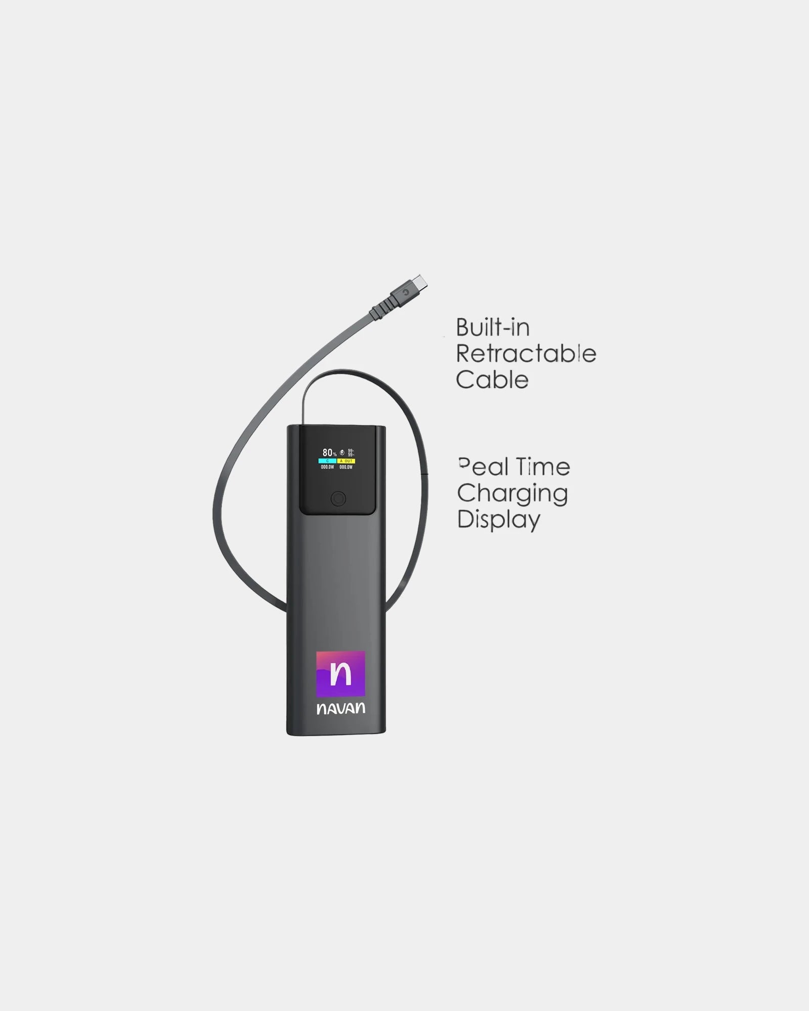 Custom 20,000 mAh power bank with digital display - 1