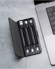 Branded woven cable travel kit with 3 charging cables - 8