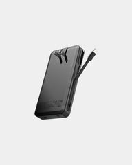 Custom 10,000 mAh power bank with AC wall plug - Black (Bk)
