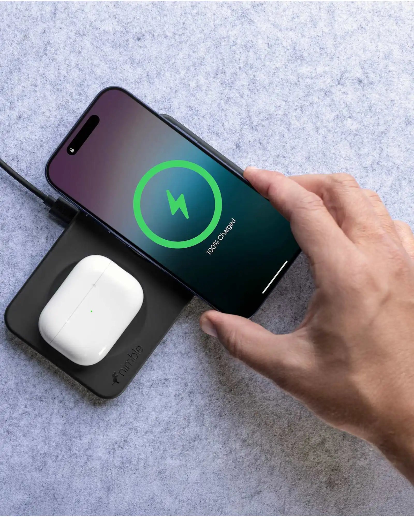Custom recycled aluminum 25W wireless charging stand - 1