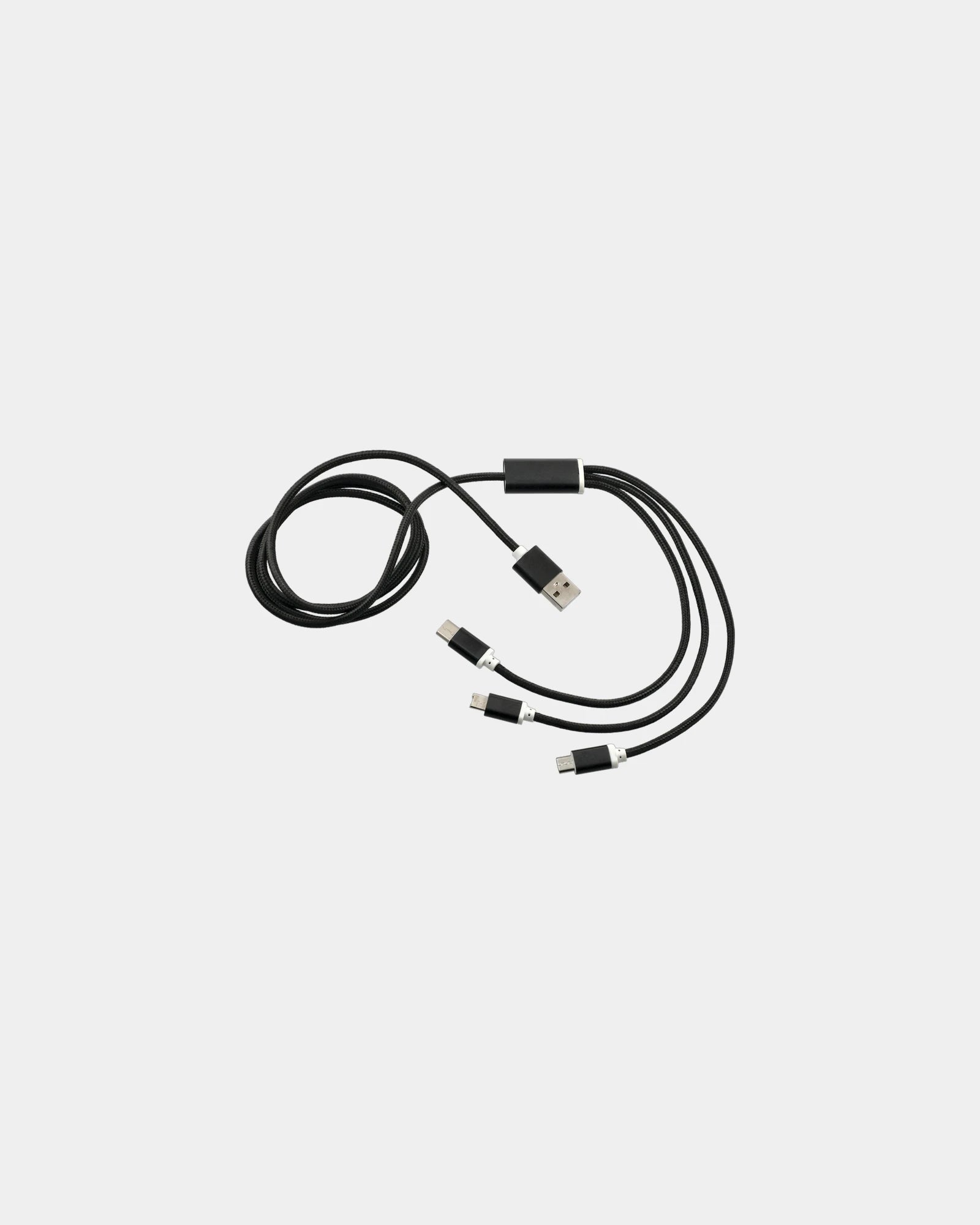 Custom 3-in-1 charging cable 47-inch fast charge - Black (Bk)