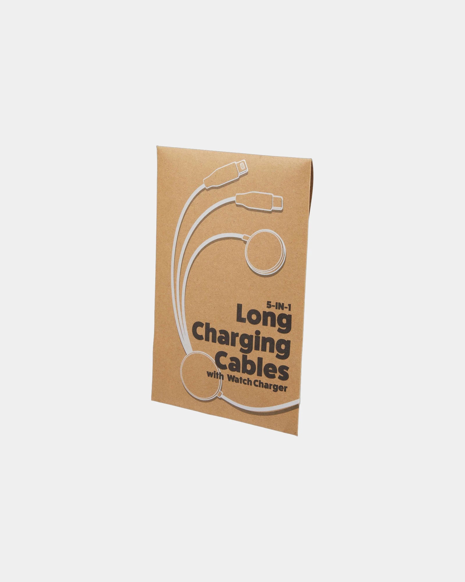 Custom recycled 5-in-1 long charging cable - Black (Bk)