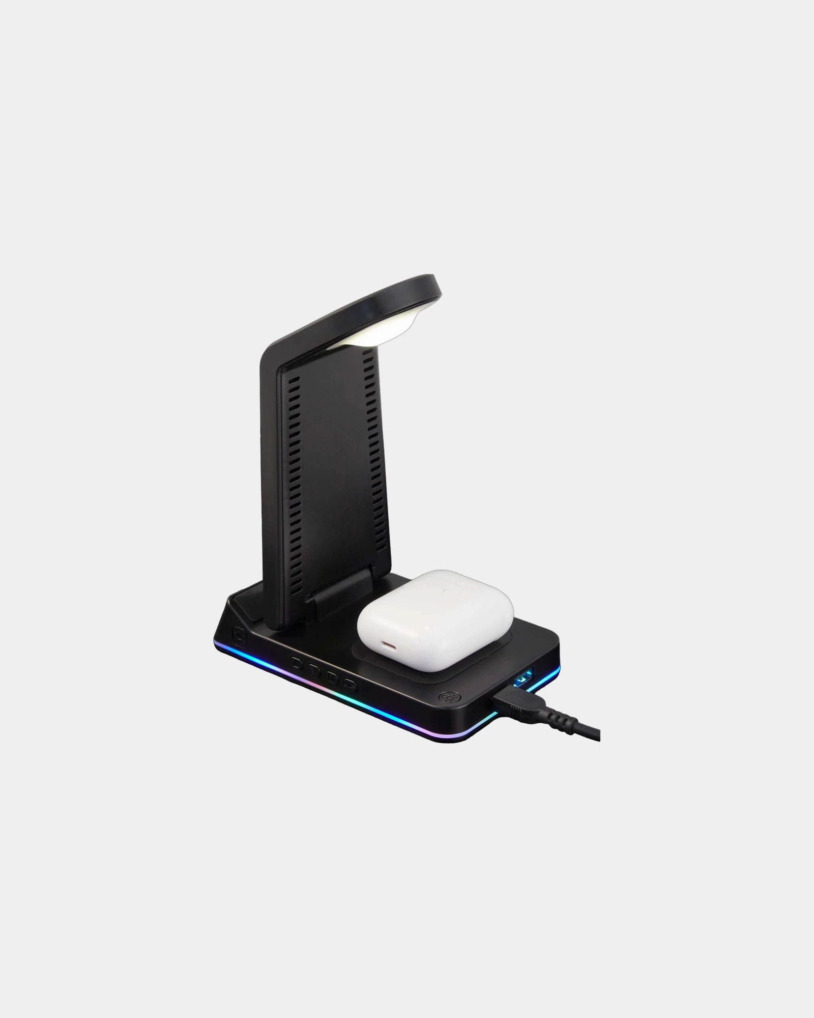 Branded 3-in-1 Qi wireless charging stand with clock - 3