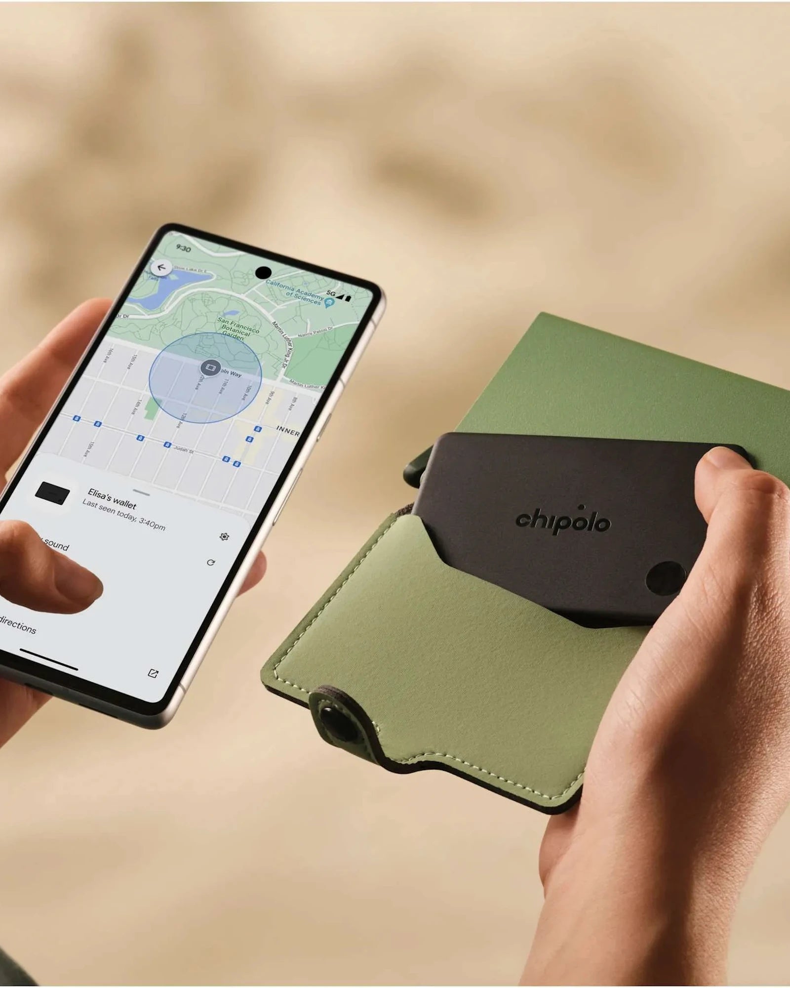Custom rechargeable Chipolo Card Bluetooth tracker - Black (Bk)