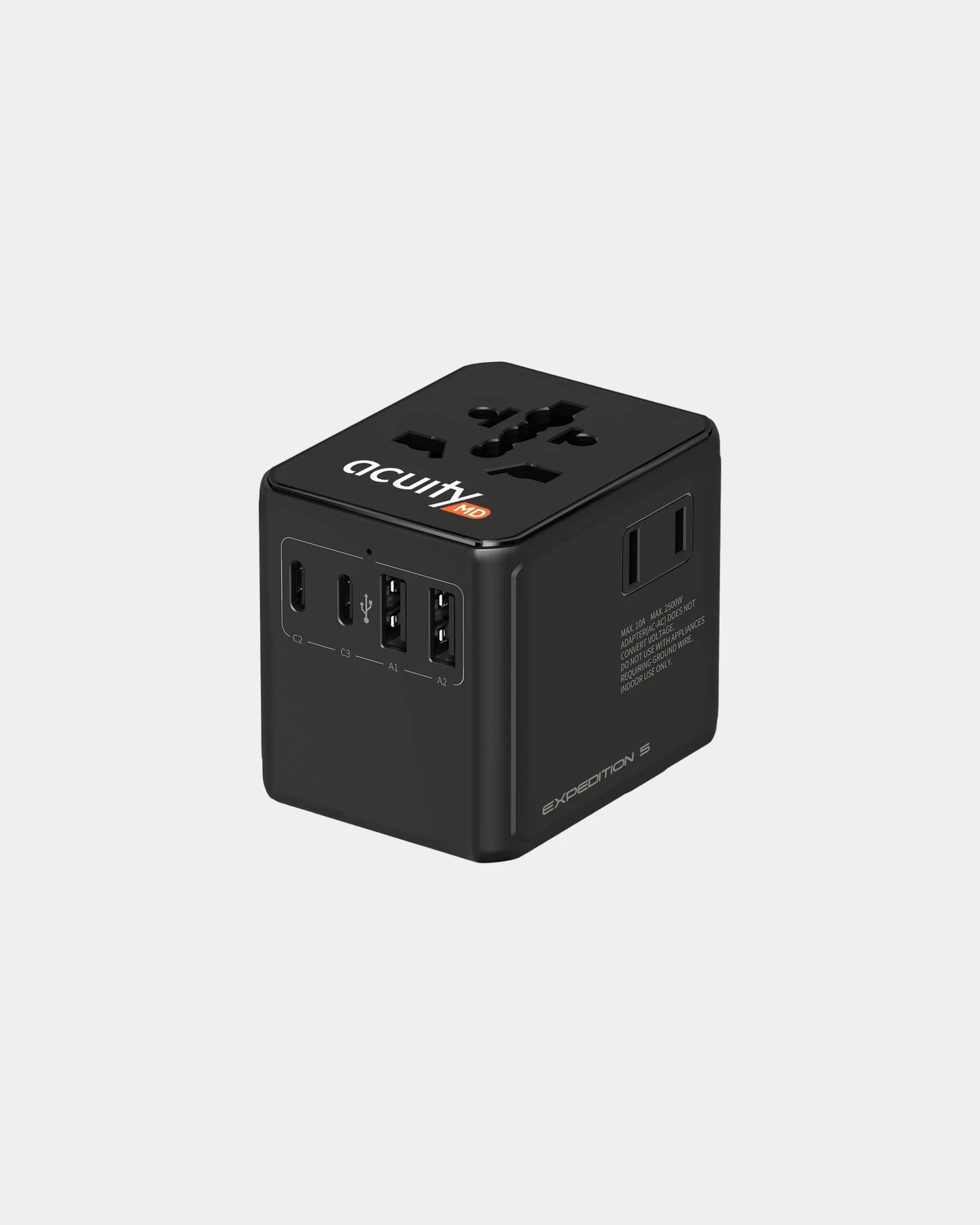 Custom world travel adapter with 45W USB-C charging - 1