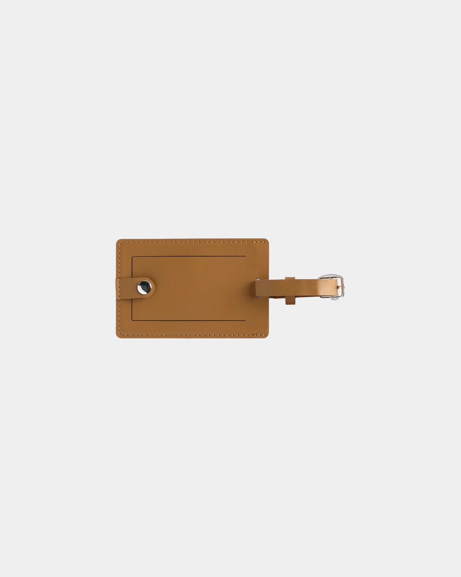 Custom pineapple leather luggage tag 4.25" x 2.75" - Brown (Br)