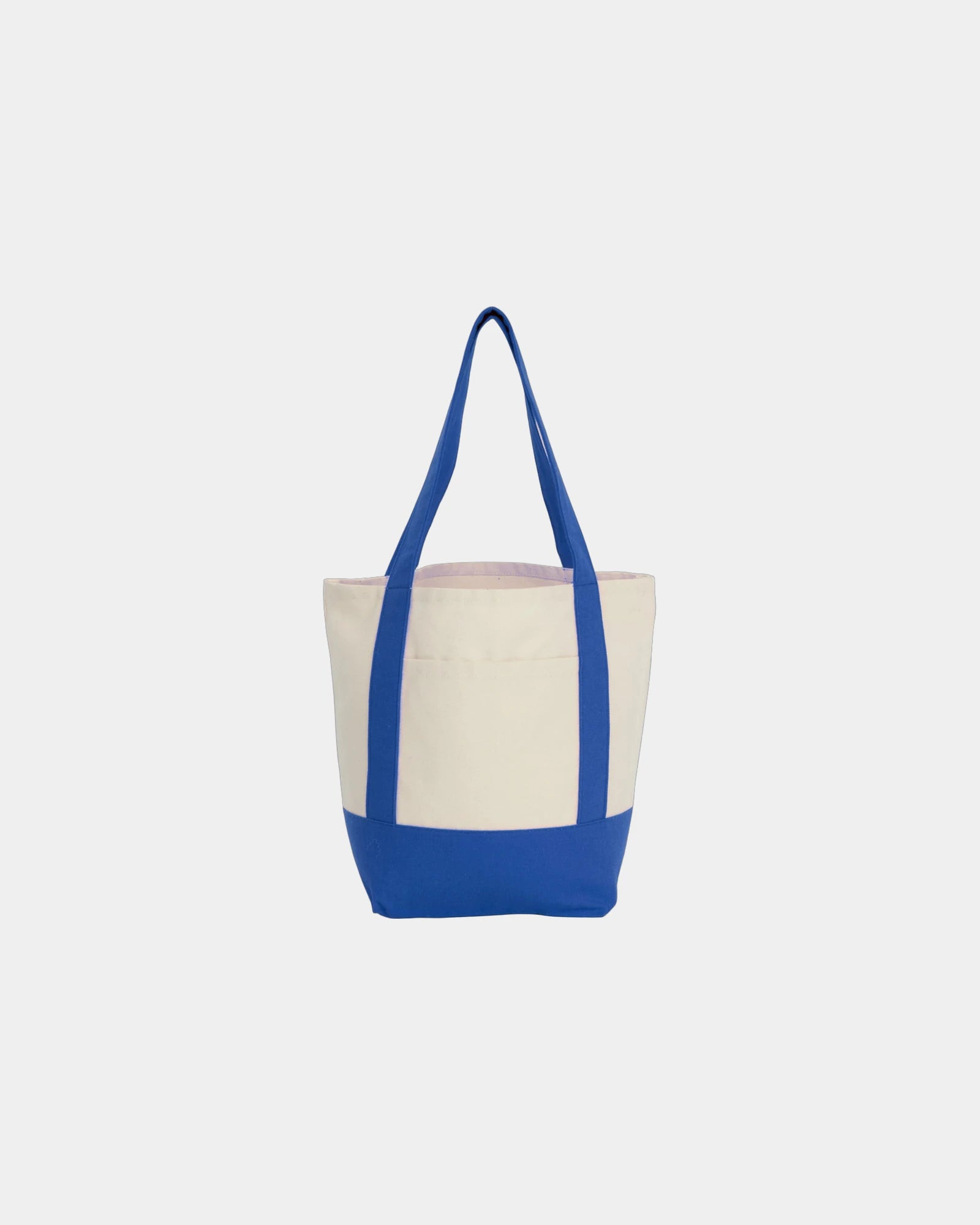 Custom recycled cotton canvas mini tote bag 6x11x13 - Blue (Bl)