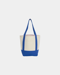 Custom recycled cotton canvas mini tote bag 6x11x13 - Blue (Bl)