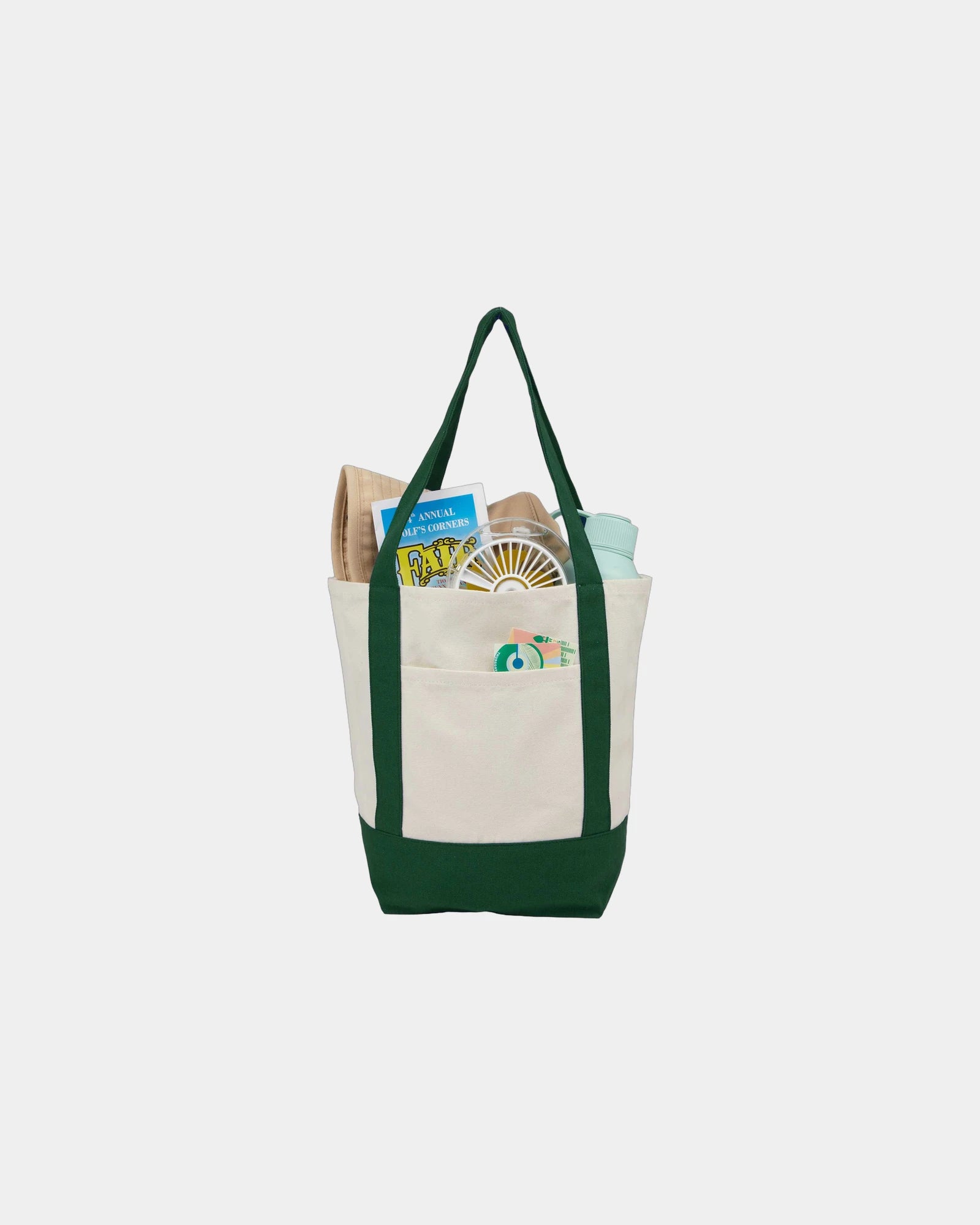 Custom recycled cotton canvas mini tote bag 6x11x13 - 20