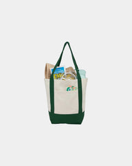 Custom recycled cotton canvas mini tote bag 6x11x13 - 20
