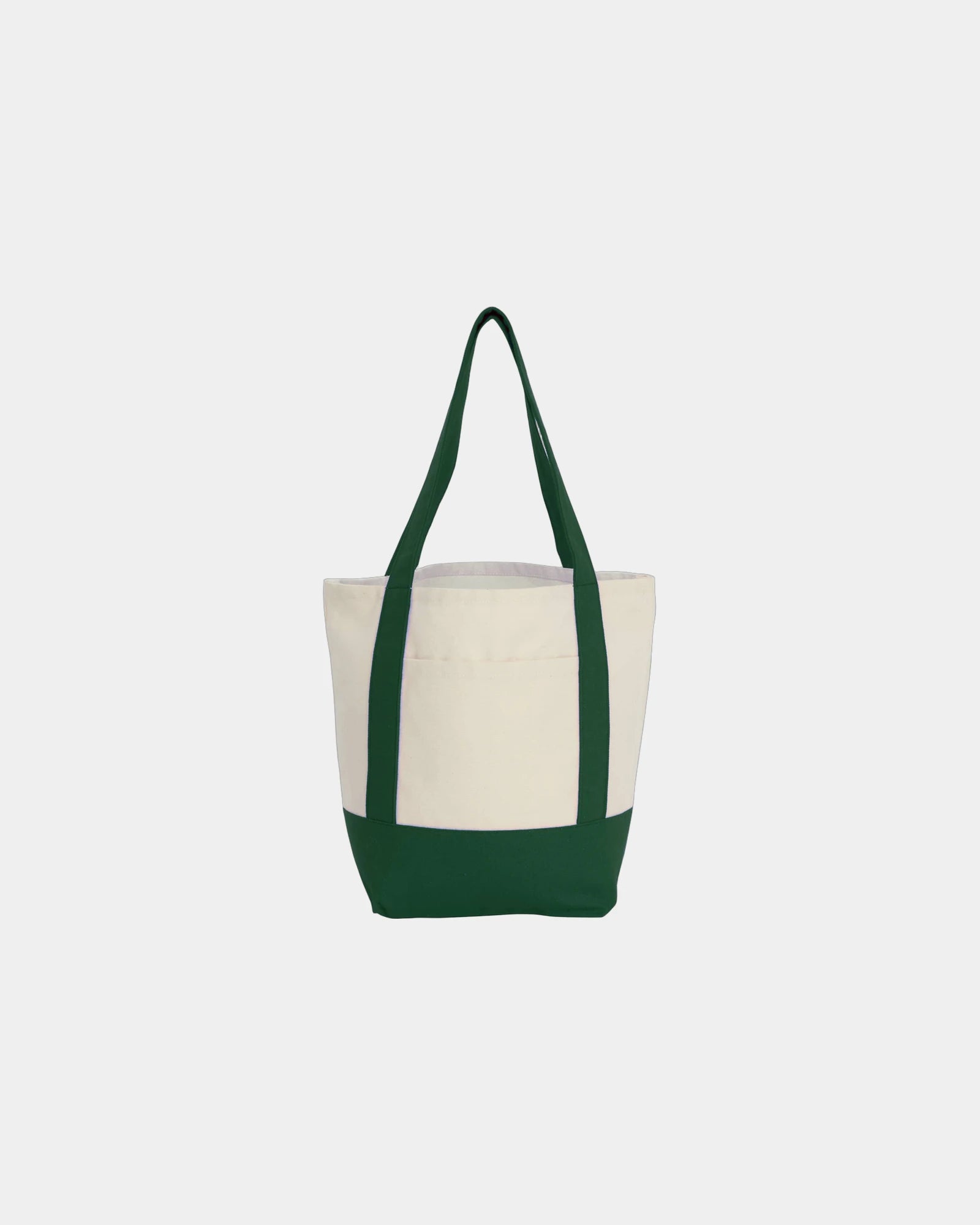 Custom recycled cotton canvas mini tote bag 6x11x13 - Dark Green