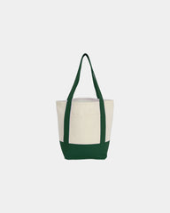 Custom recycled cotton canvas mini tote bag 6x11x13 - Dark Green