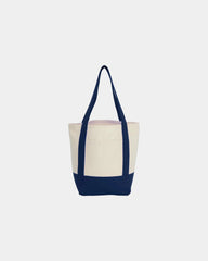 Custom recycled cotton canvas mini tote bag 6x11x13 - Navy (Ny)