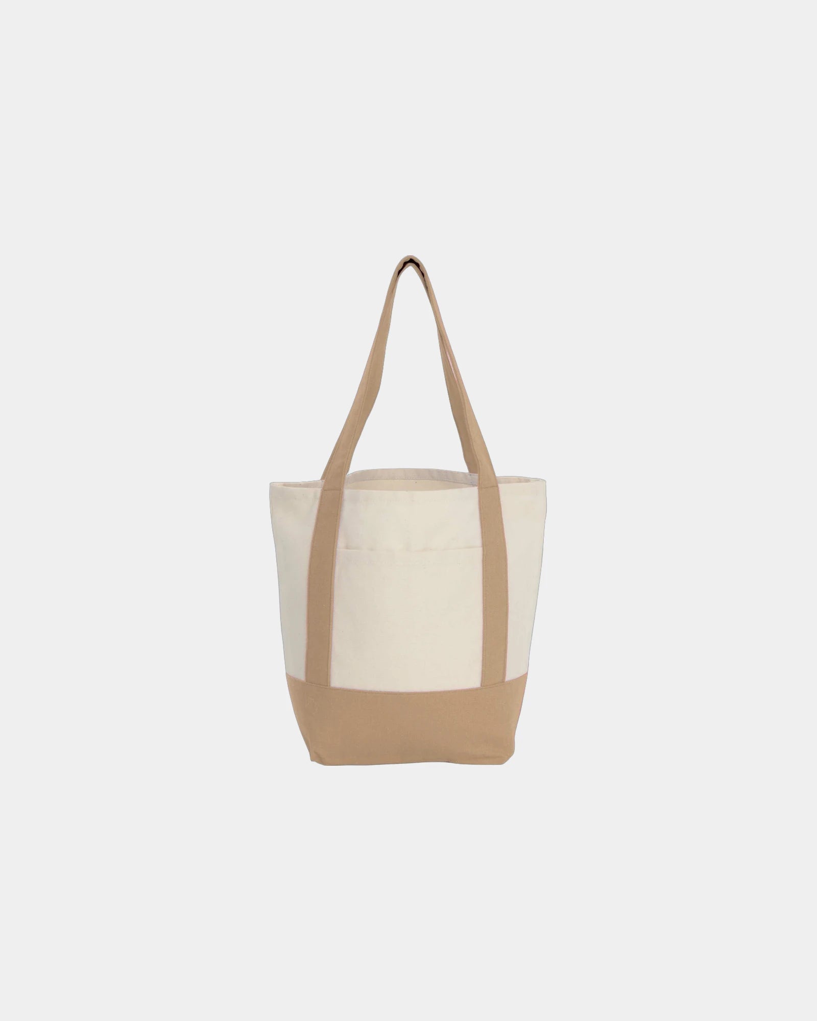 Custom recycled cotton canvas mini tote bag 6x11x13 - Tan (Tn)