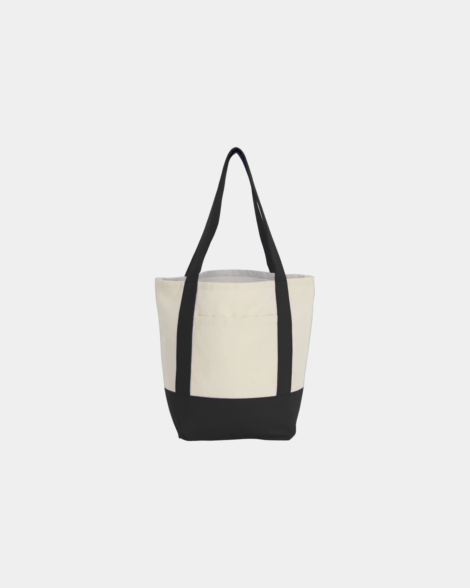 Custom recycled cotton canvas mini tote bag 6x11x13 - Black (Bk)