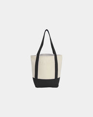 Custom recycled cotton canvas mini tote bag 6x11x13 - Black (Bk)