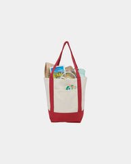 Custom recycled cotton canvas mini tote bag 6x11x13 - Red (Rd)