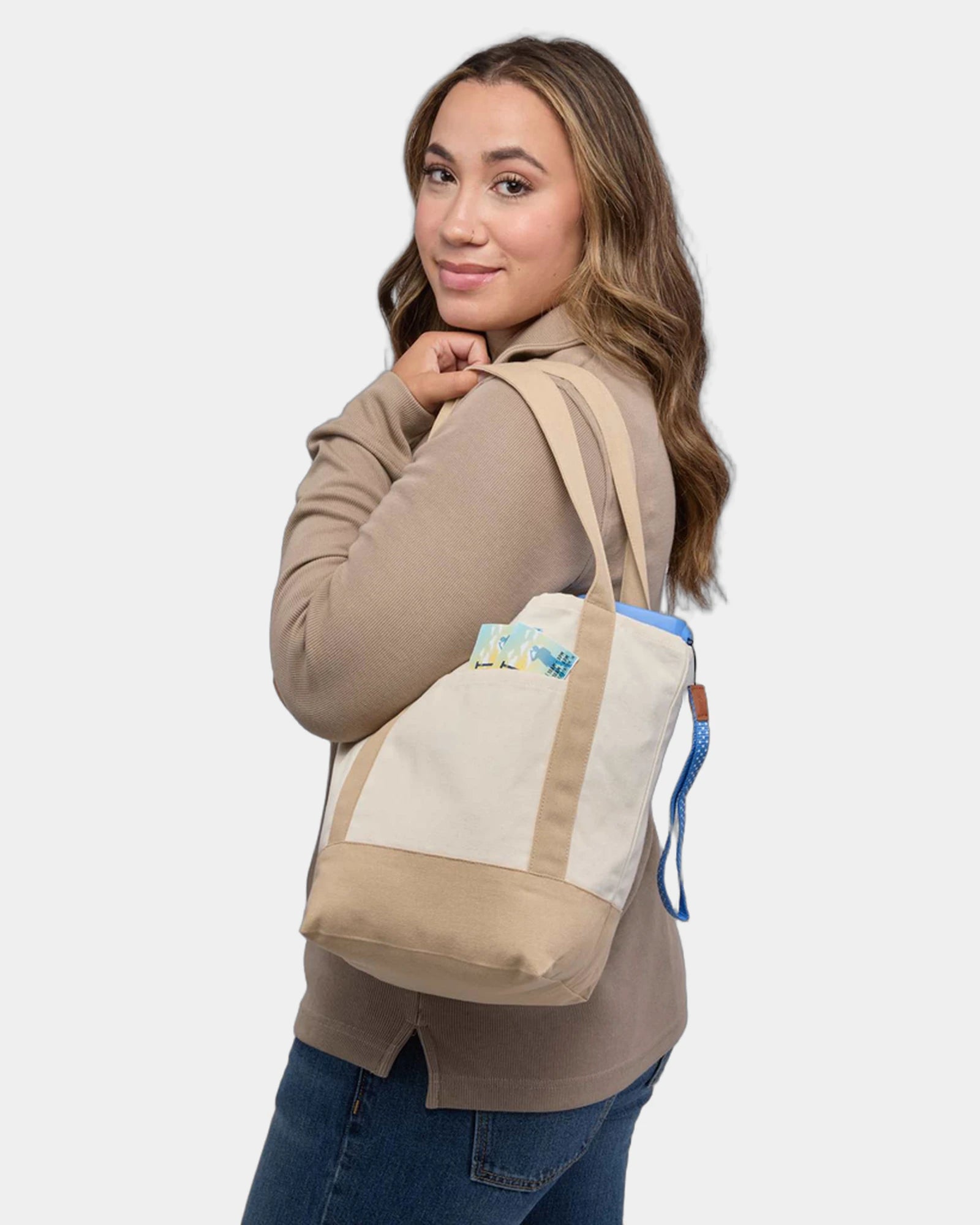 Custom recycled cotton canvas mini tote bag 6x11x13 - 29