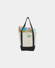 Custom recycled cotton canvas mini tote bag 6x11x13 - 1