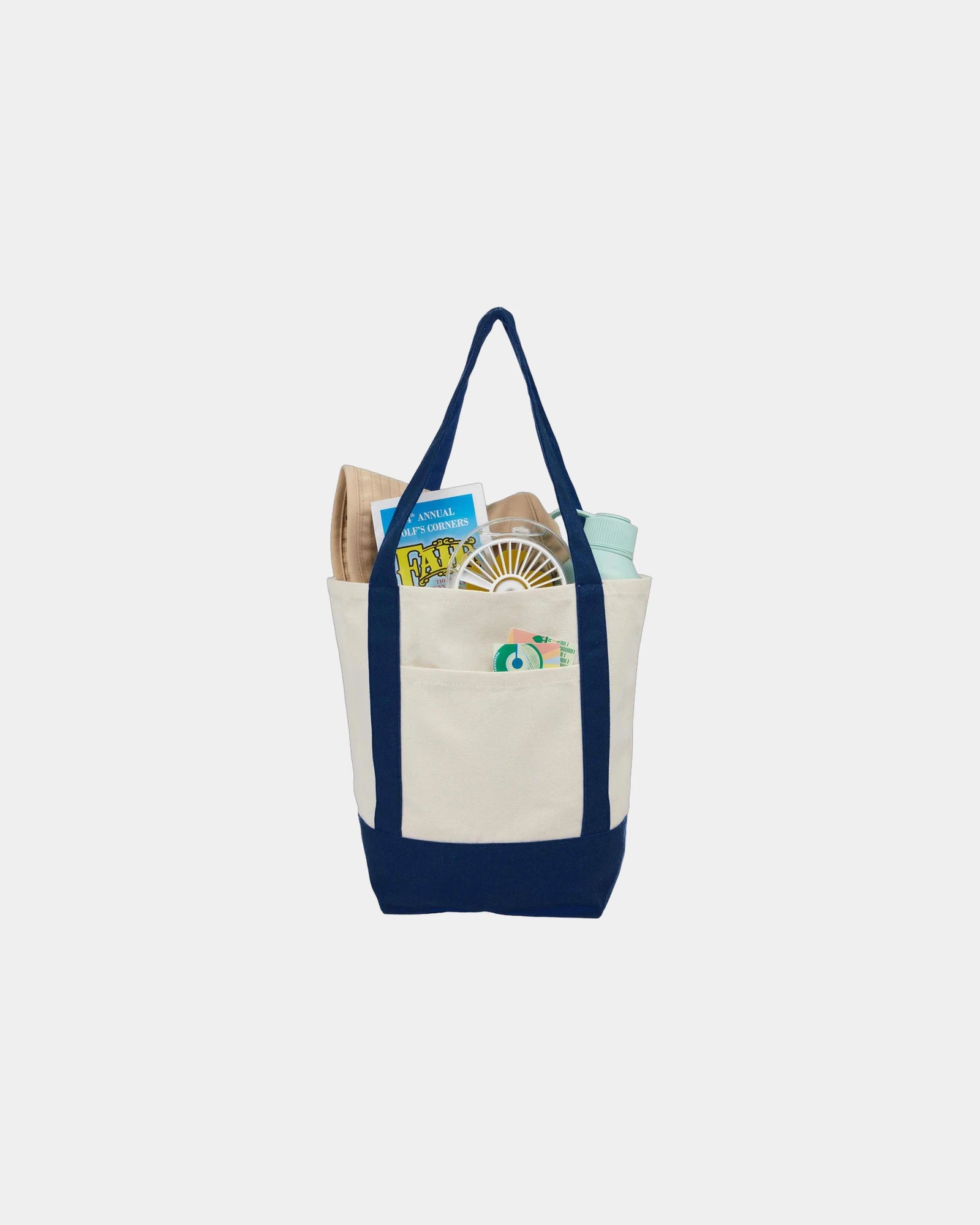 Custom recycled cotton canvas mini tote bag 6x11x13 - 6