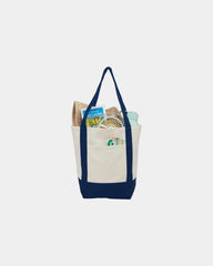 Custom recycled cotton canvas mini tote bag 6x11x13 - 6