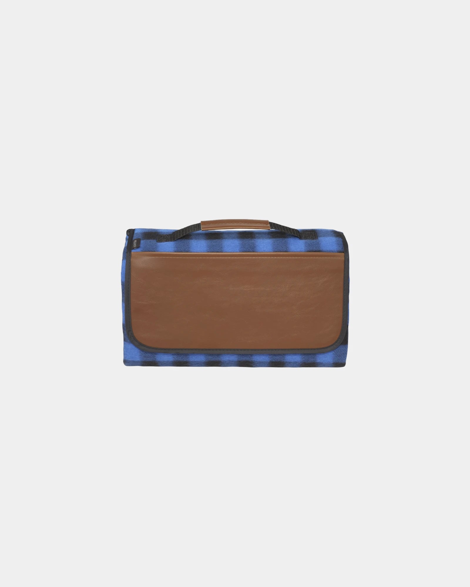 Custom buffalo plaid polarfleece picnic blanket - Blue/Black (Blbk)