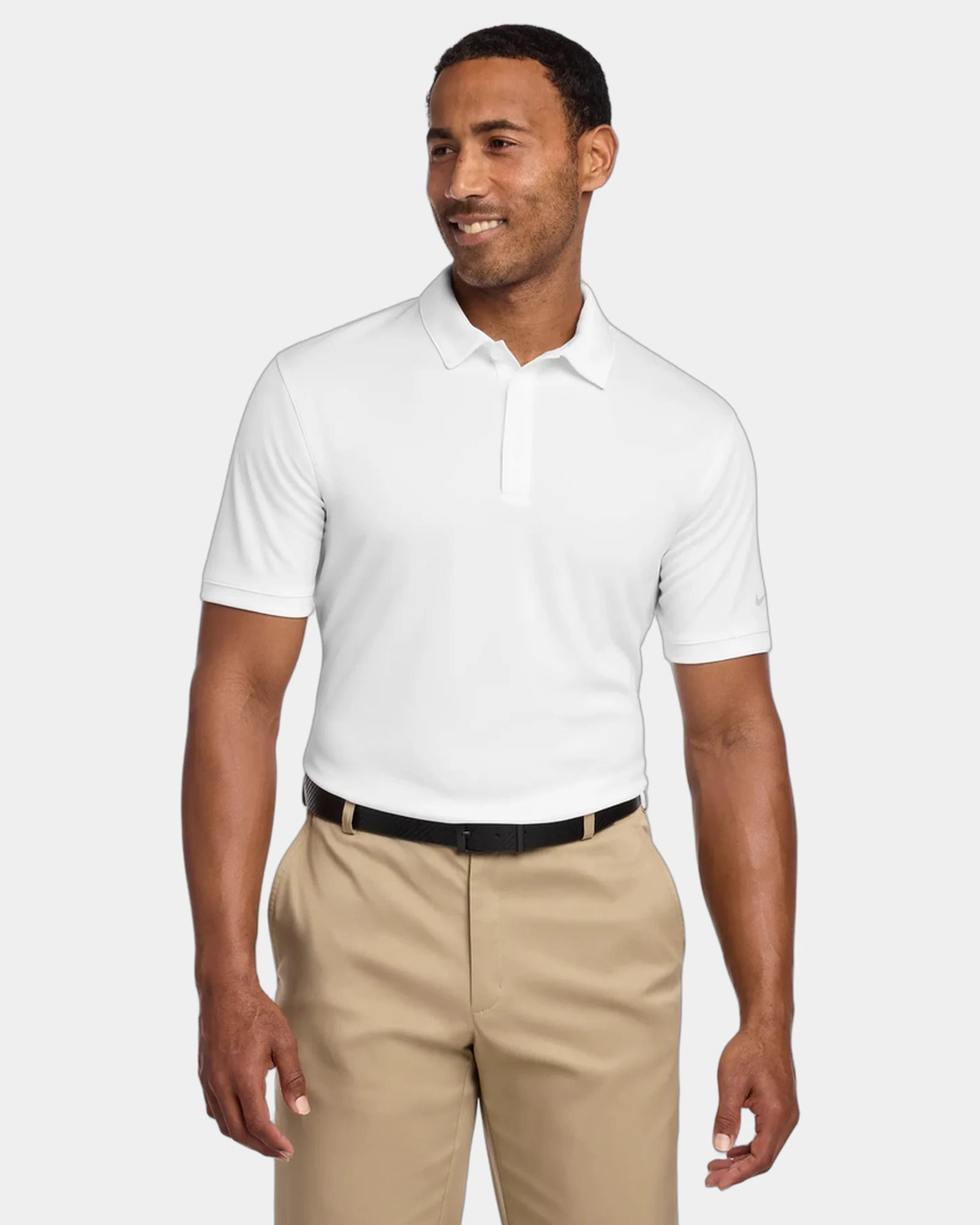 Custom polyester polo Nike Dri-FIT Players Modern Fit - White