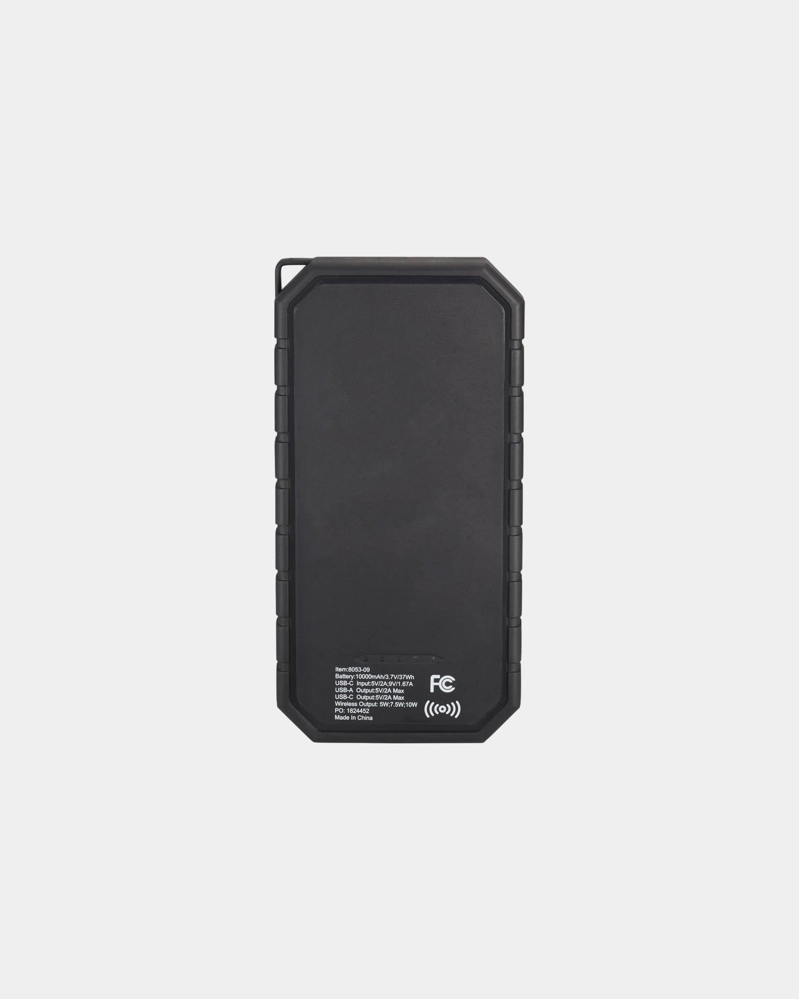 Custom solar 10,000 mAh wireless power bank IPX5 - Black (Bk)